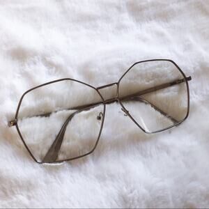 Peyton Silver Hexagon Clear Sunglasses